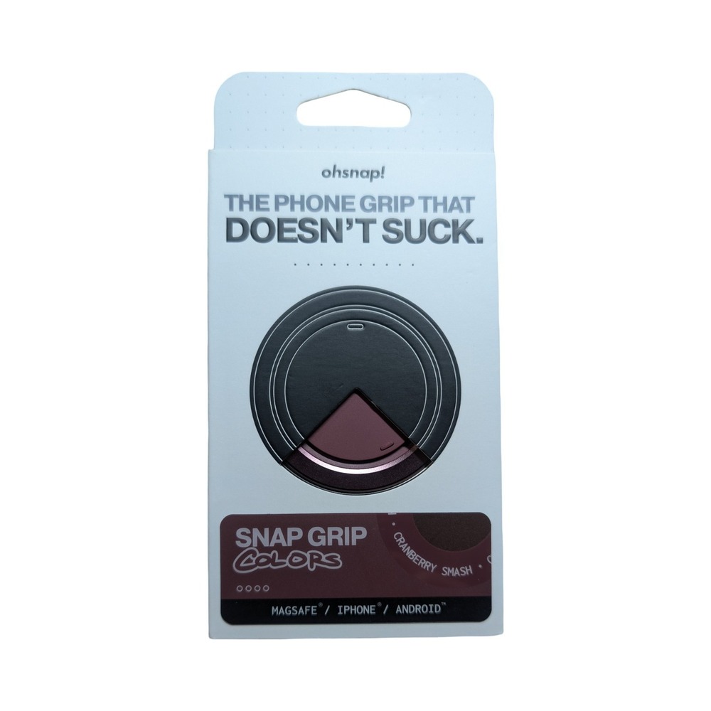 Pp1-O OhSnap Magnetic UltraThin Grip & Stand Magsafe Charge-thru Cranberry Smash